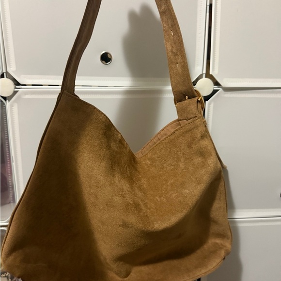 Primark Faux Suede Tan Hobo Slouch Shoulder Bag NWOT - Picture 2 of 5